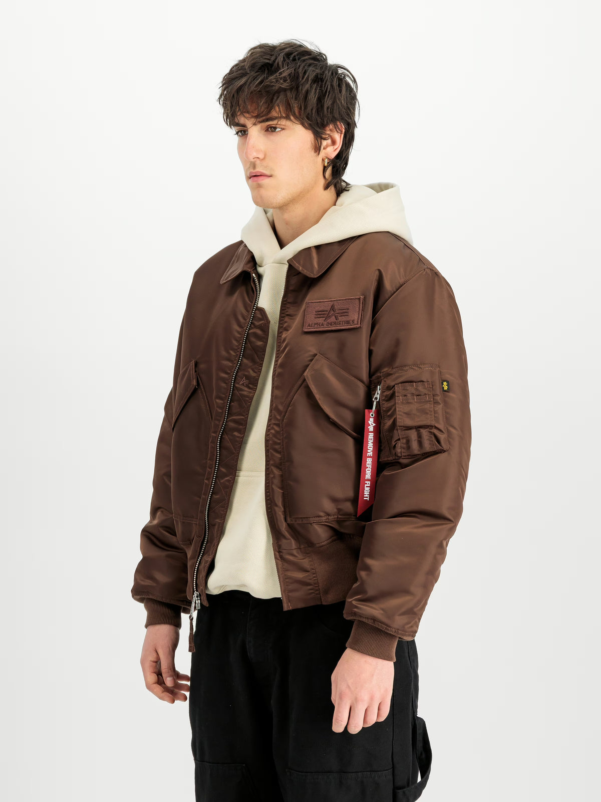 Giubbotto Alpha Industries Powder Brown da Uomo 100102 cwu 45 heritage
