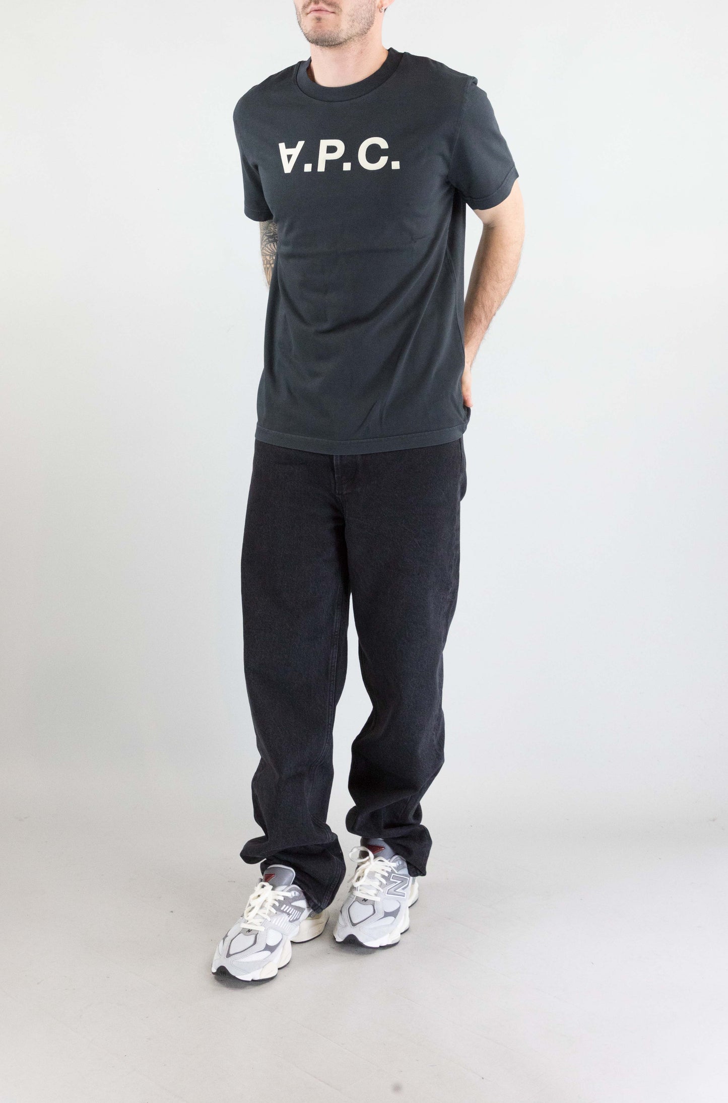 T-Shirt Apc Nero Bianco da Uomo cohmb m26384