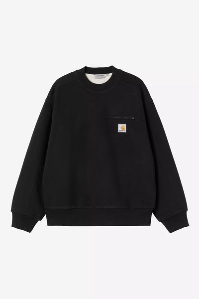 Felpa Carhartt Wip Black Stone Washed da Uomo i035547