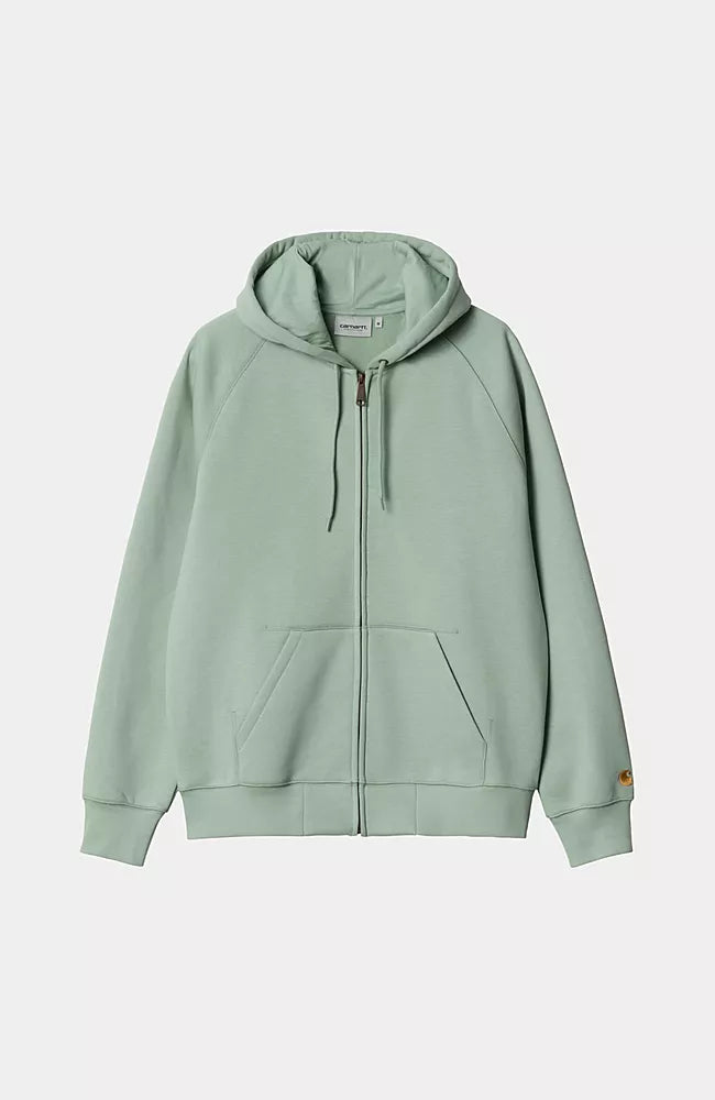 Felpa zip Carhartt Wip Frosted Green da Uomo i033664