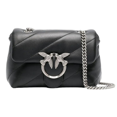 Borsa Pinko Nero Dettagli Argento da Donna love puff classic