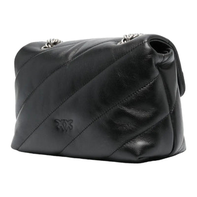 Borsa Pinko Nero Dettagli Argento da Donna love puff classic