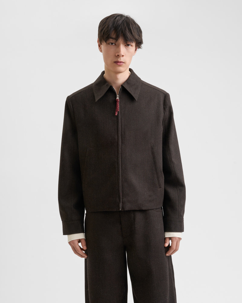 Giubbotto Sefr Dark Brown da Uomo zip jacket fw26zip