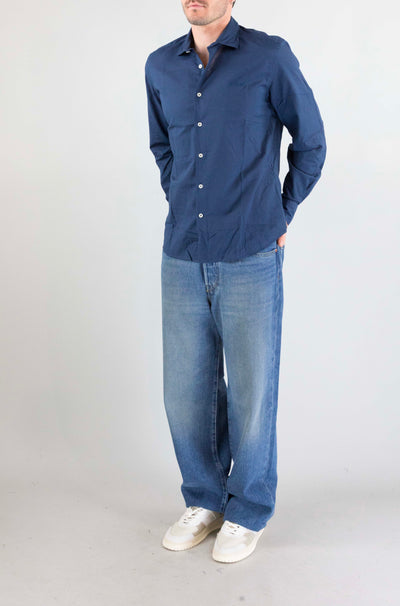 Camicia Mc2 Saint Barth Blue Navy da Uomo chemise ice cotton