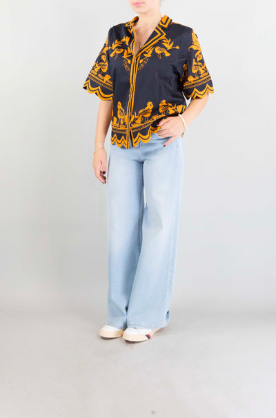 Camicia Scarlett Poppies Midnight da Donna visaya camcia