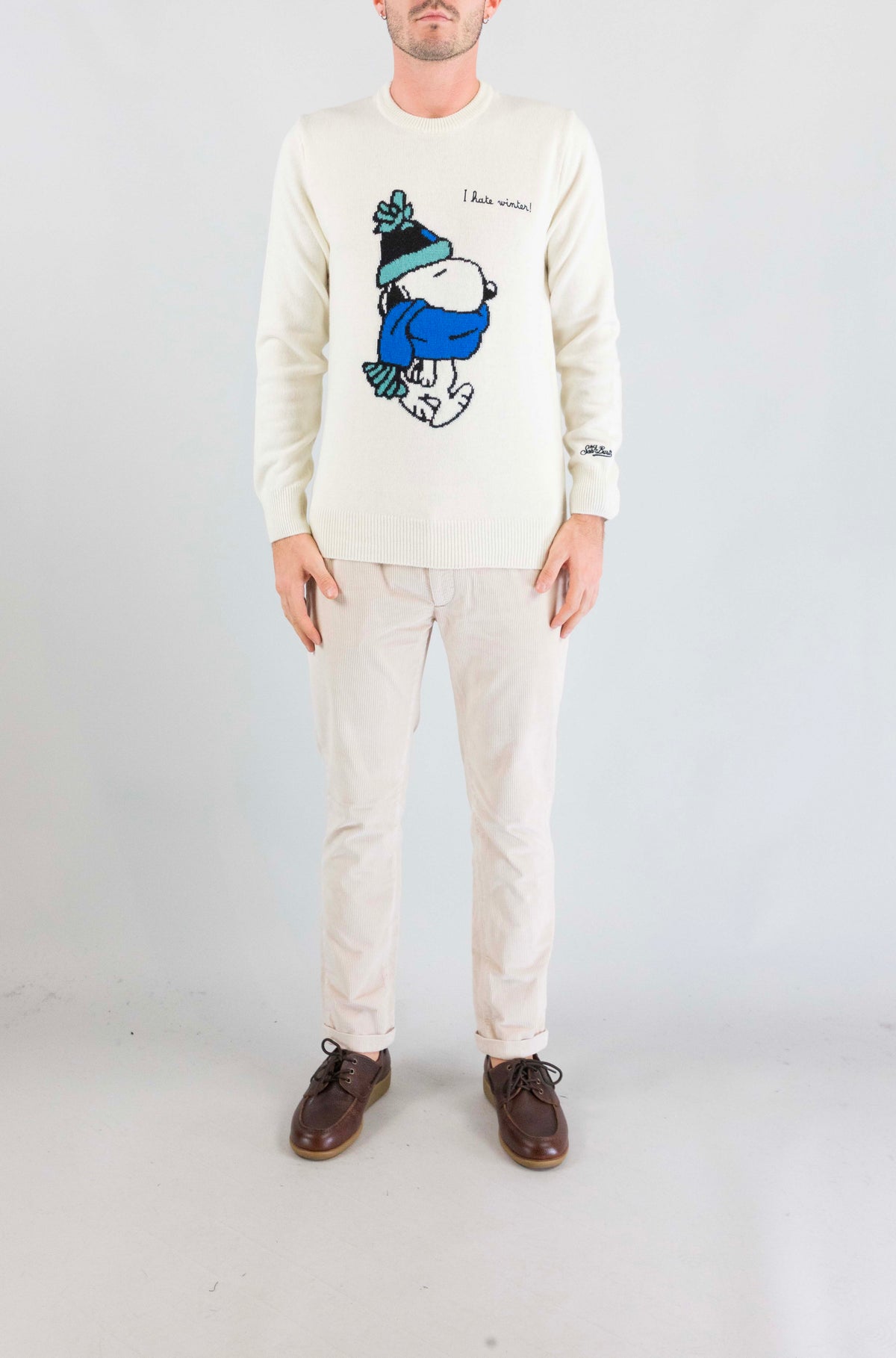 Maglia Mc2 Saint Barth Snoopy Hate Winter da Uomo heron