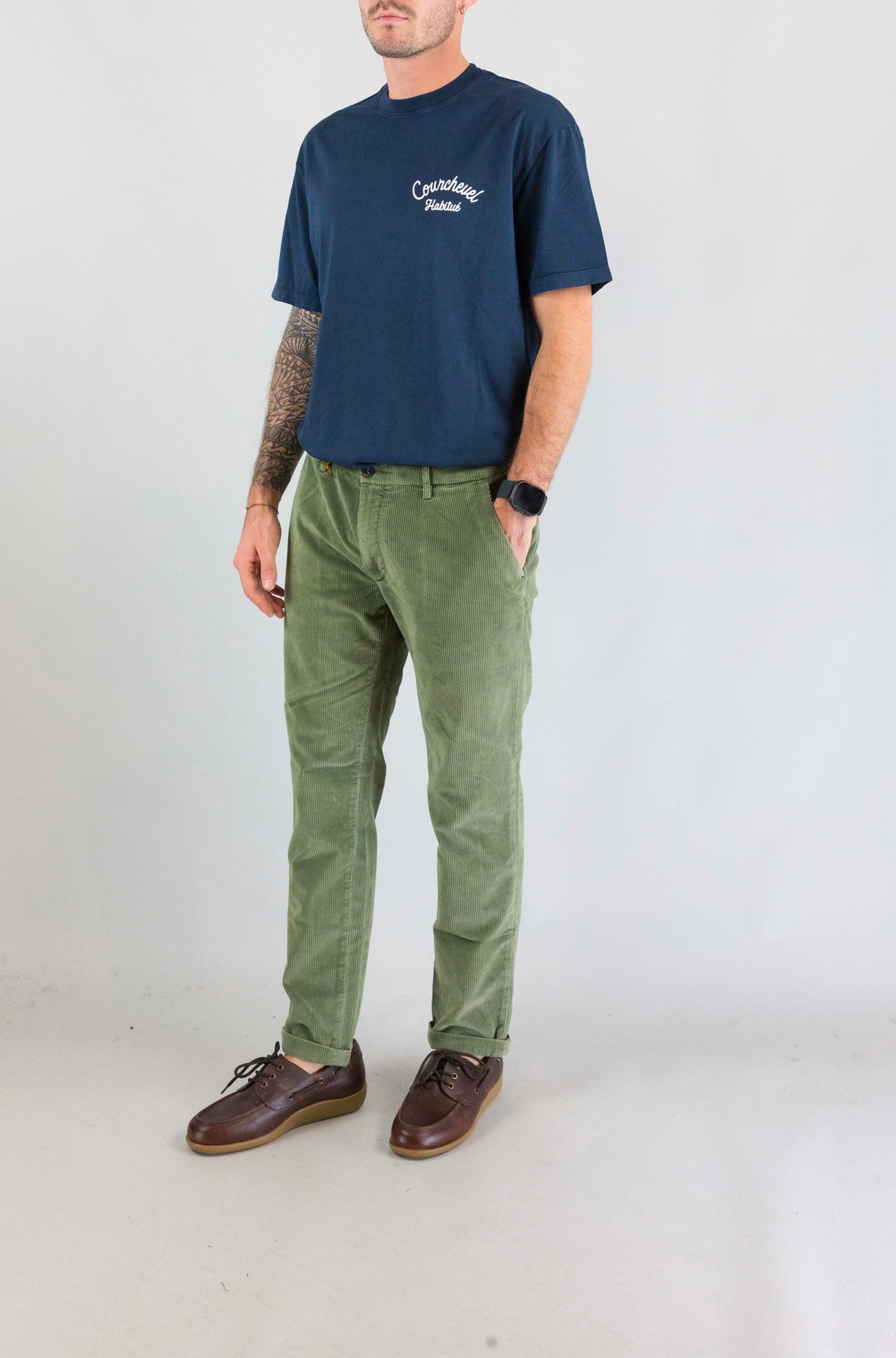Pantalone 40weft Verde Militare da Uomo brand 3072 56583