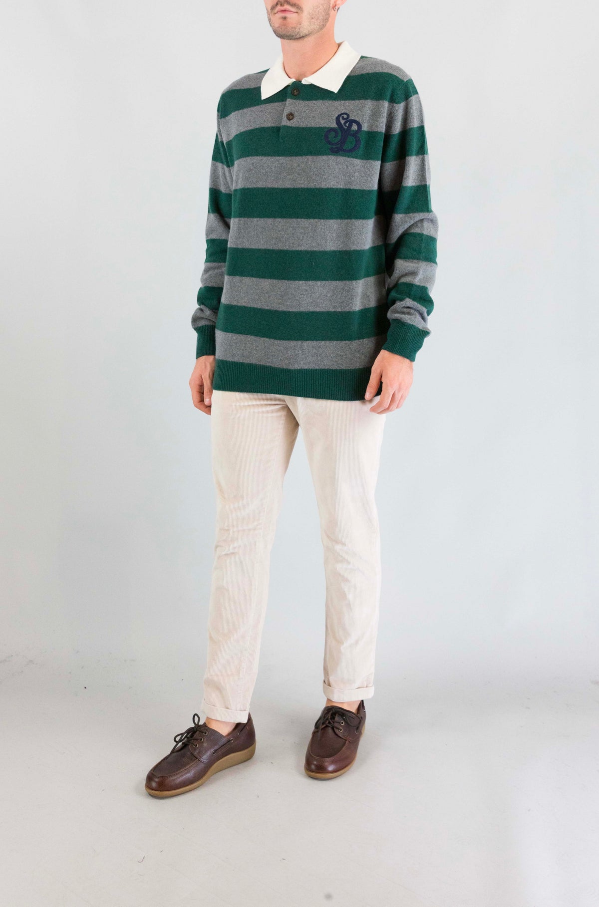 Polo Mc2 Saint Barth Legacy Stripes da Uomo belmont buttons
