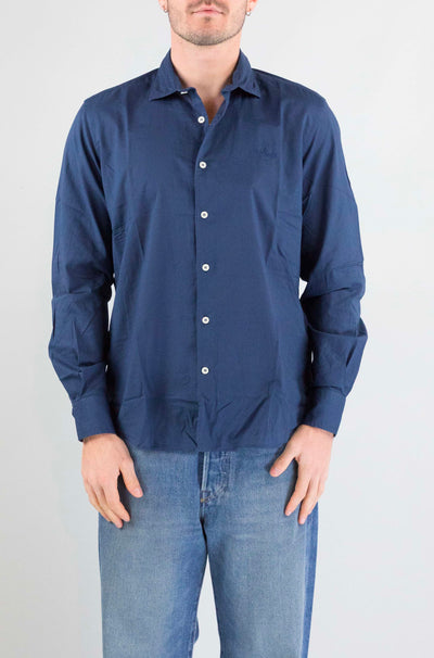 Camicia Mc2 Saint Barth Blue Navy da Uomo chemise ice cotton