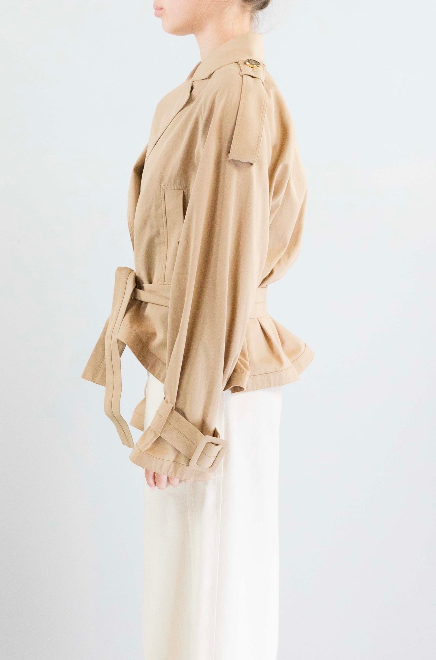 Cappotto Pinko Beige Chantilli da Donna tanya cotone fluido