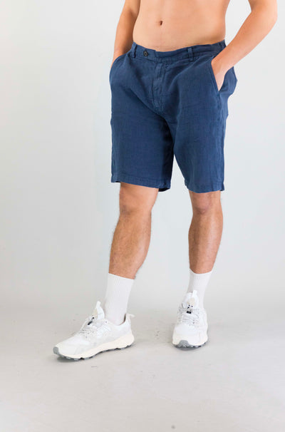 Pantalone Mc2 Saint Barth Blu Navy da Uomo sebastian linen
