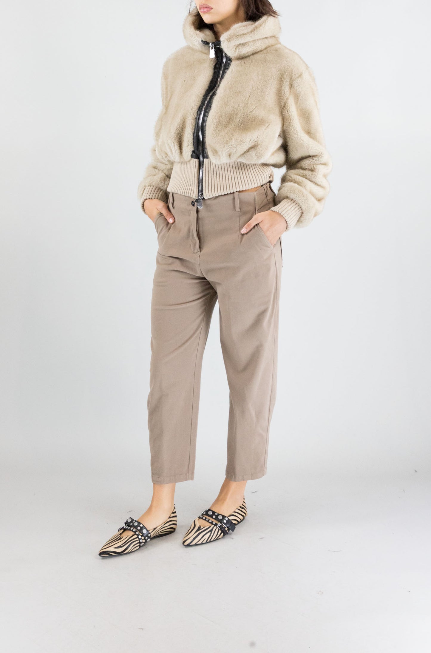 Giubbotto Pinko Beige da Donna bagels bomber aspen