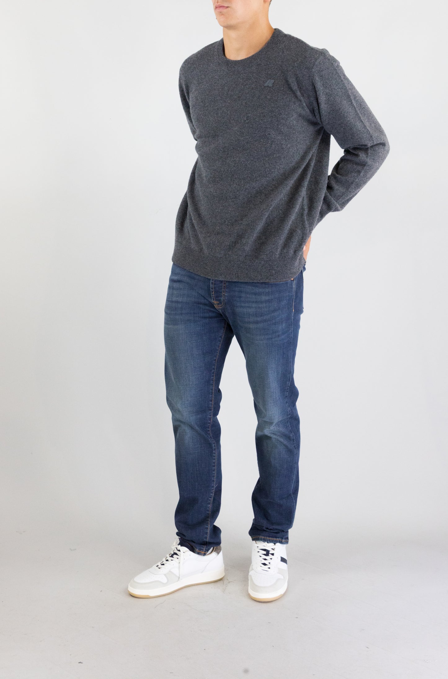Maglia Kway 161 Grey da Uomo k5146jw sebastien fleece stitch