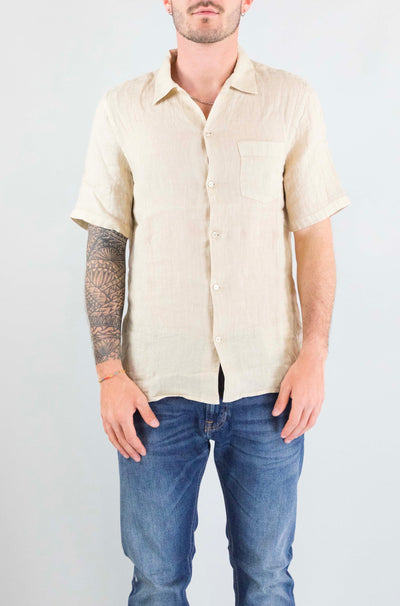 Camicia Mc2 Saint Barth Linen Beige da Uomo sifinos