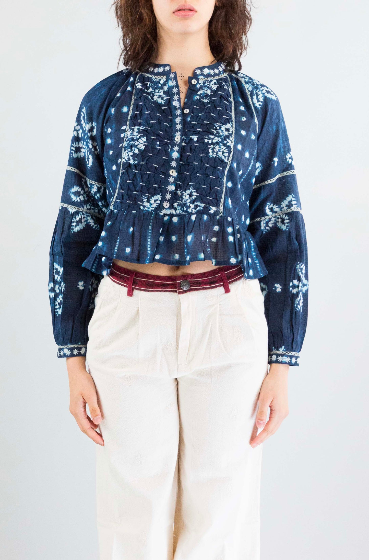 Camicia Maison Hotel Ocean Ink da Donna shibori dreams sora