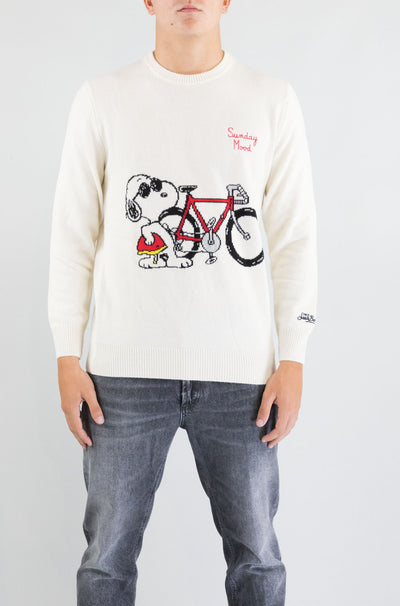Maglia Mc2 Saint Barth Snoopy Bike Mood da Uomo heron