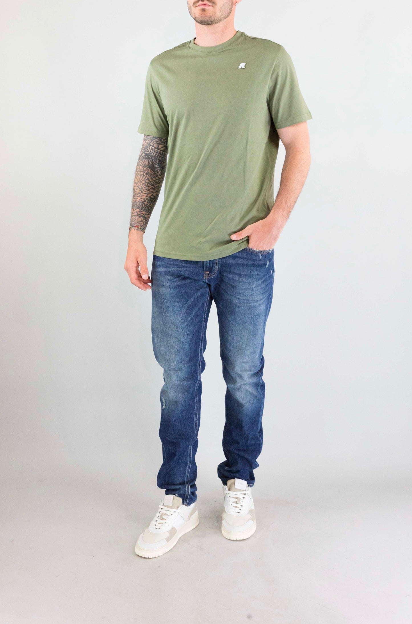 T-Shirt Kway V15 Green Lichen da Uomo k7125uw odom