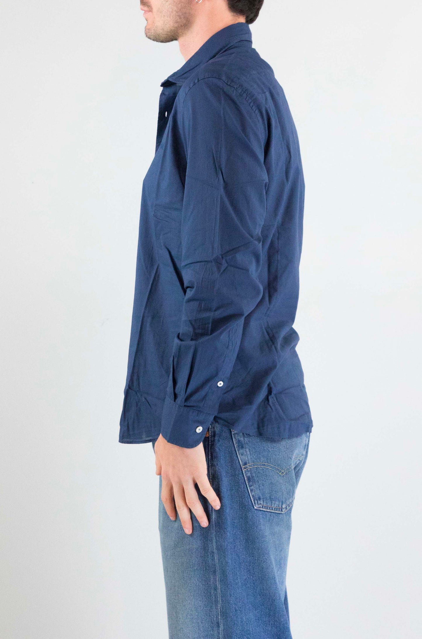 Camicia Mc2 Saint Barth Blue Navy da Uomo chemise ice cotton