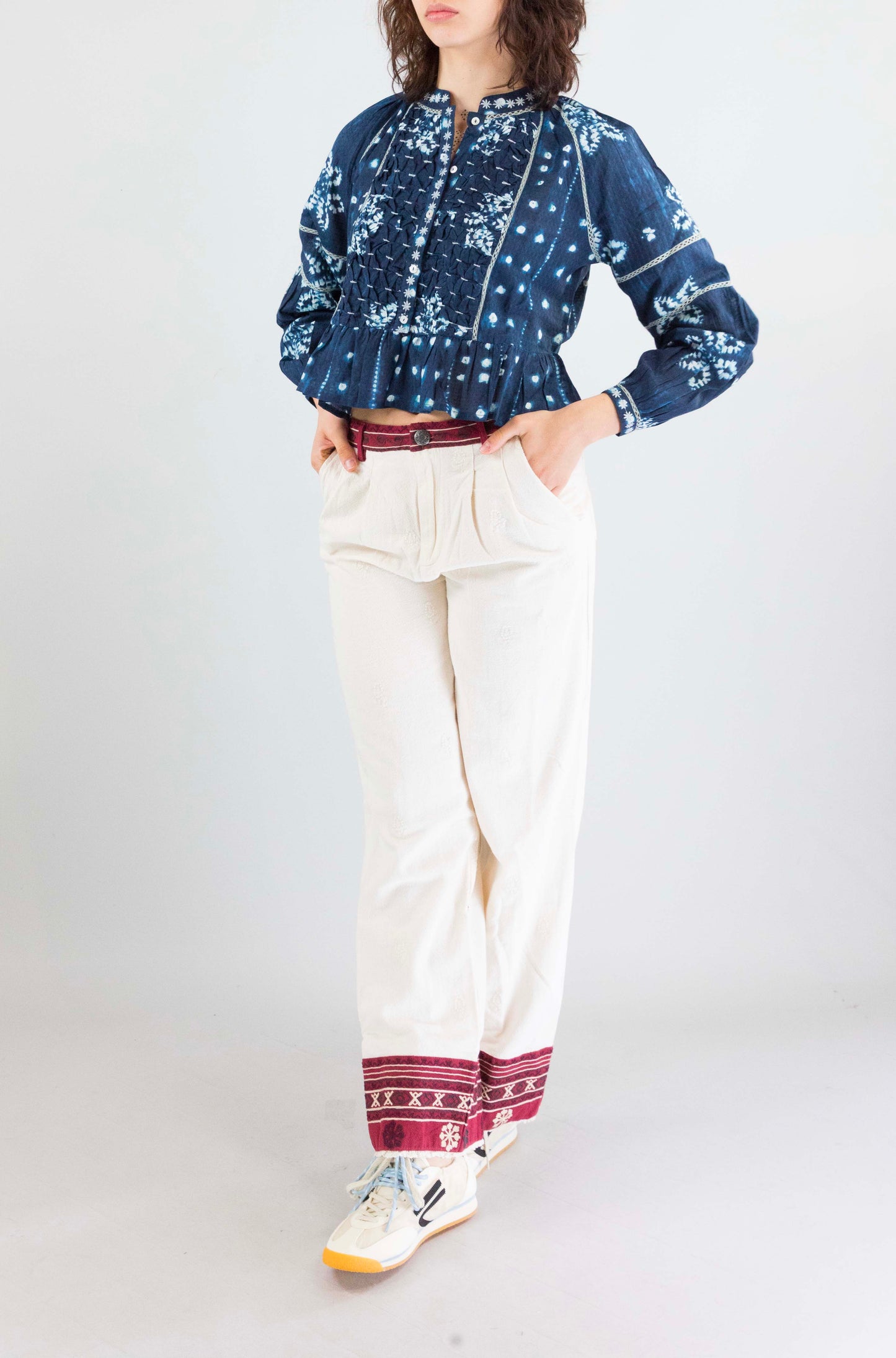Camicia Maison Hotel Ocean Ink da Donna shibori dreams sora