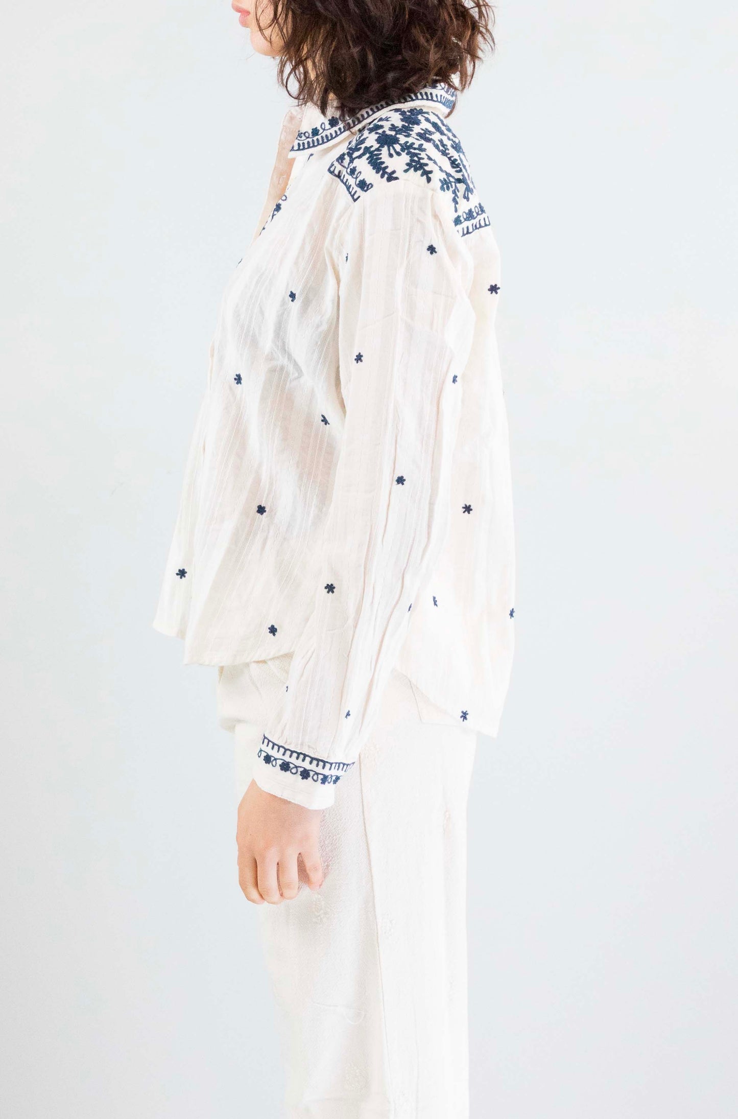 Camicia Maison Hotel Cream Indigo da Donna texas sun salinger