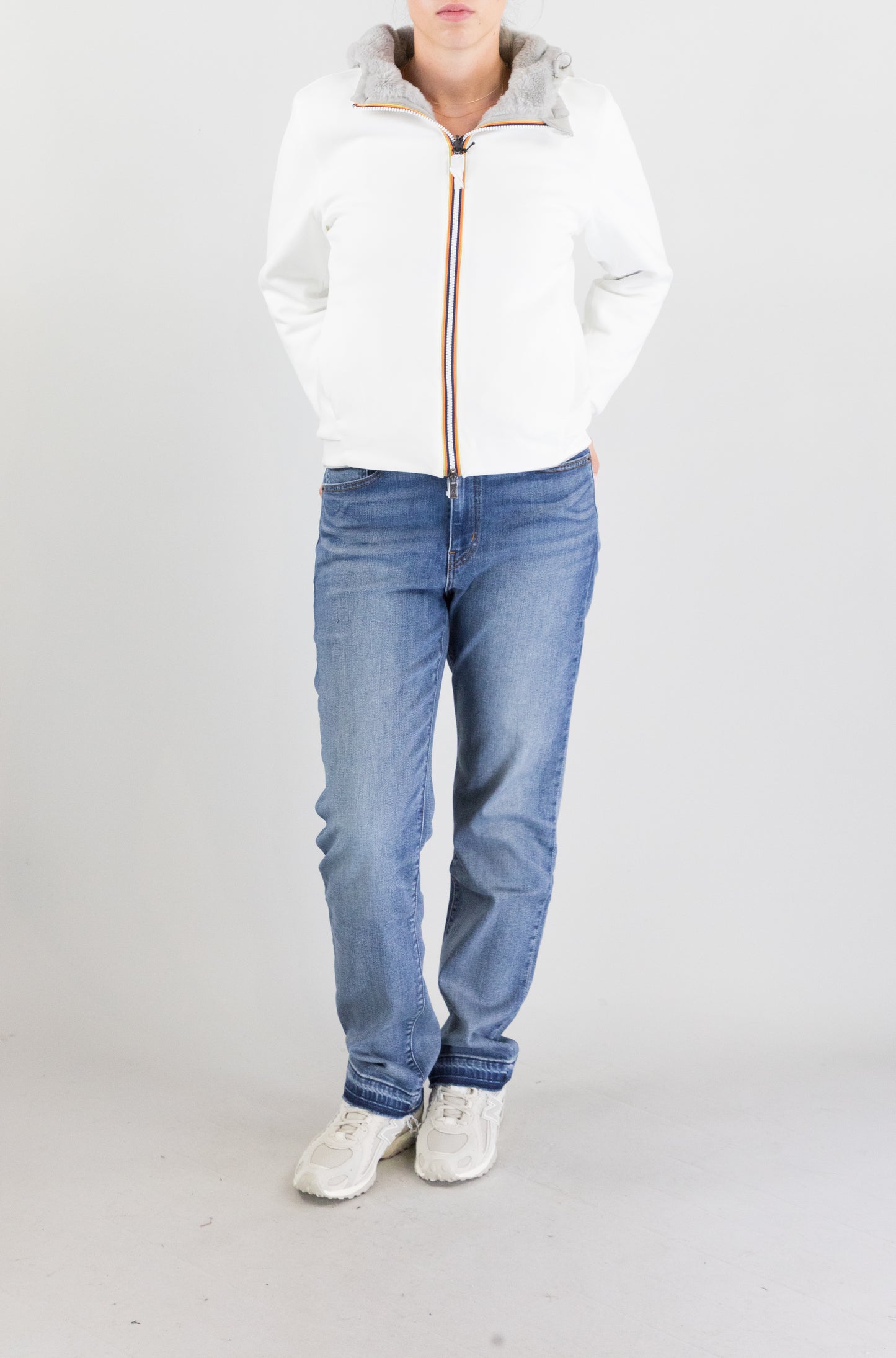 Felpa Kway White Natural da Donna k31452w deva light spacer fur double