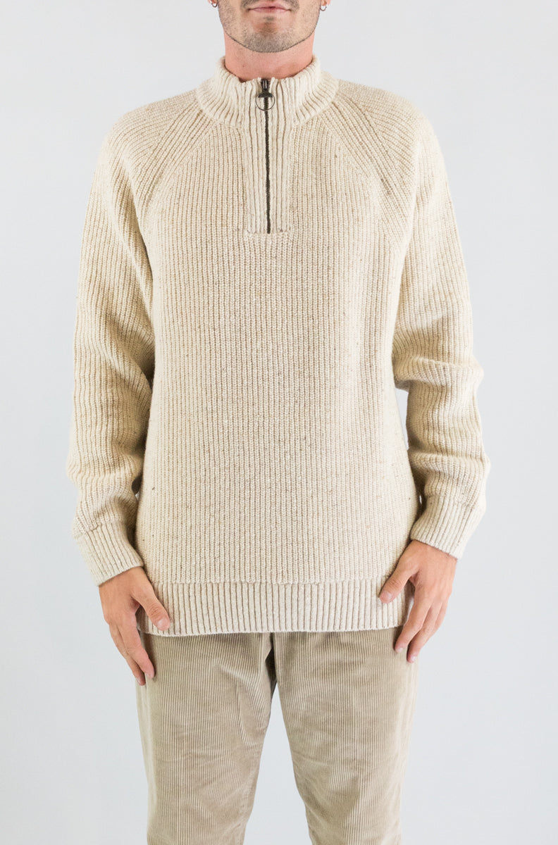 Maglia Barbour Be14 da Uomo mk1757 essential fleck half zip