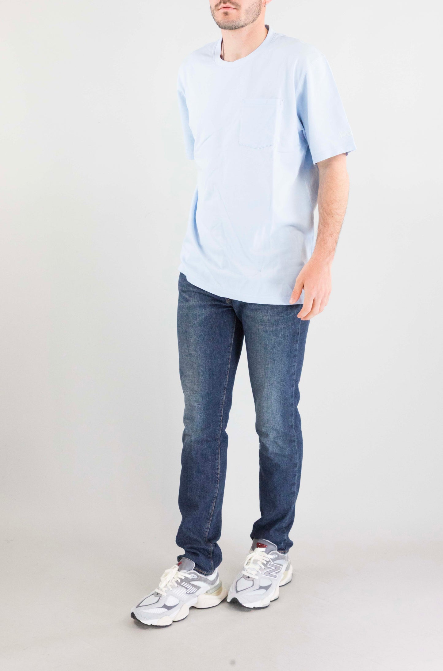 T-Shirt Mc2 Saint Barth Light Blue da Uomo bakewell t00132 piquet