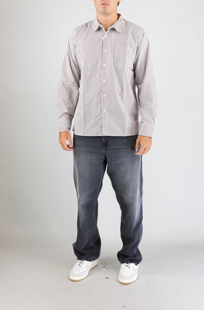 Camicia Universal Work Brown da Uomo 35558 queens cotton patched