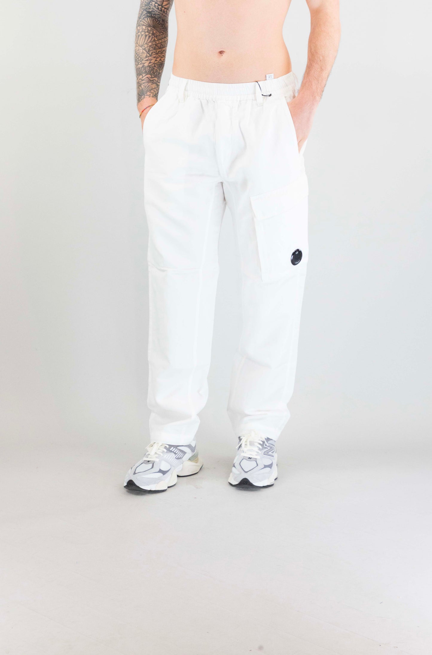 Pantalone Cp Company White da Uomo 20cmpa249a110626g