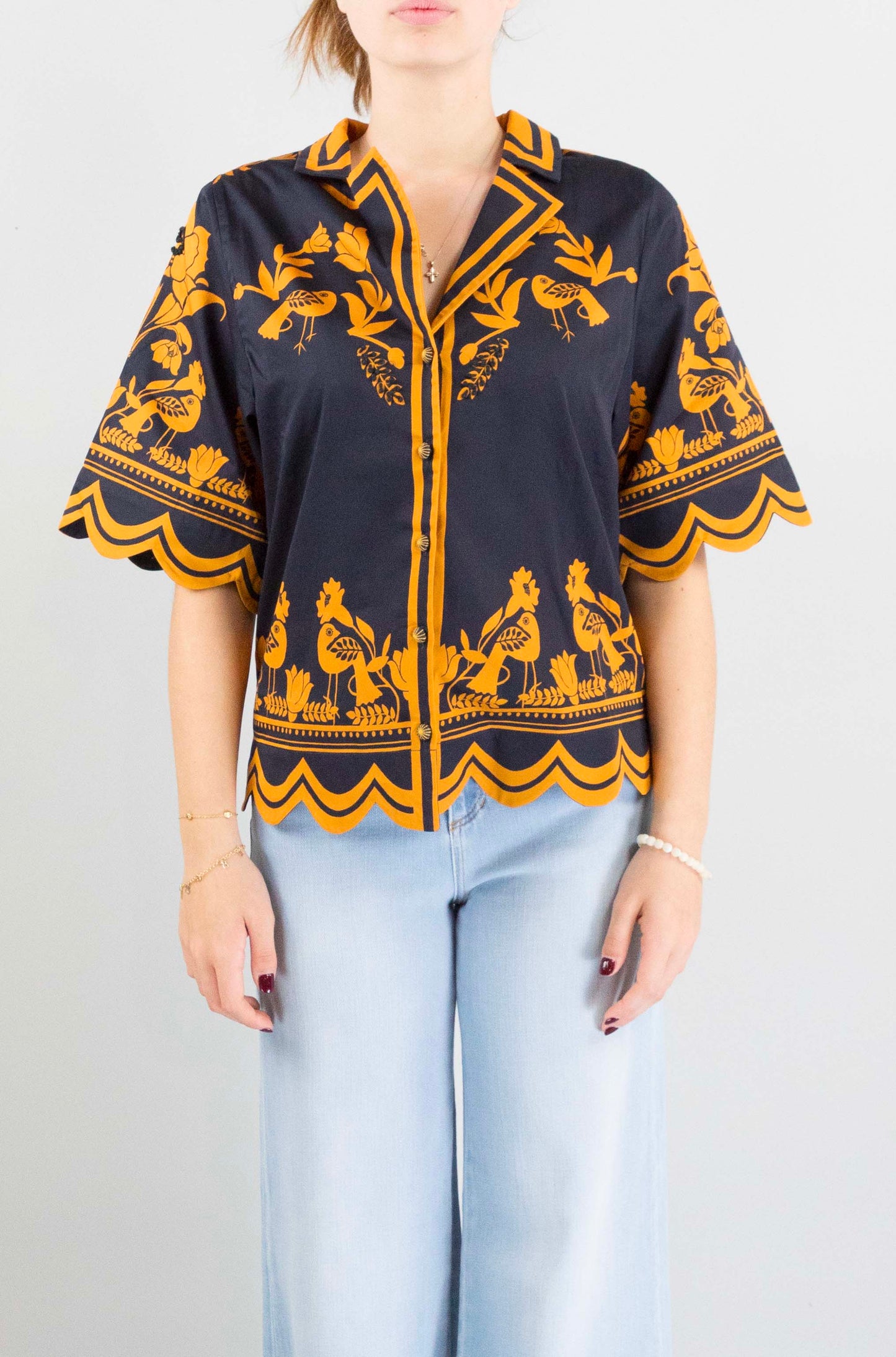 Camicia Scarlett Poppies Midnight da Donna visaya camcia