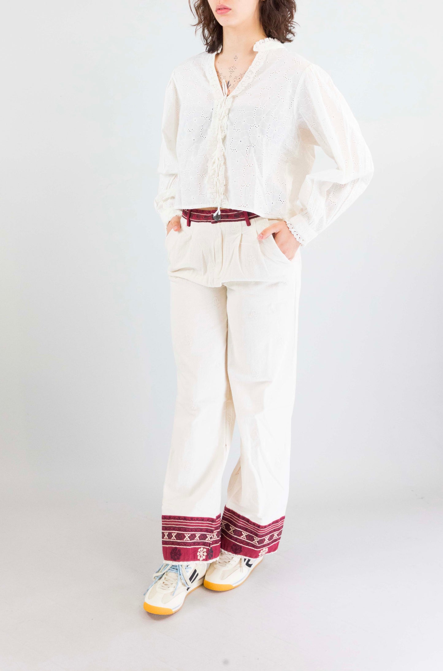 Camicia Maison Hotel Chalk da Donna blanc boheme irene
