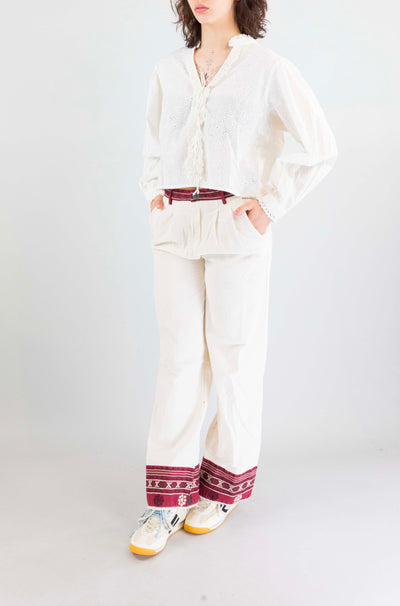 Camicia Maison Hotel Chalk da Donna blanc boheme irene