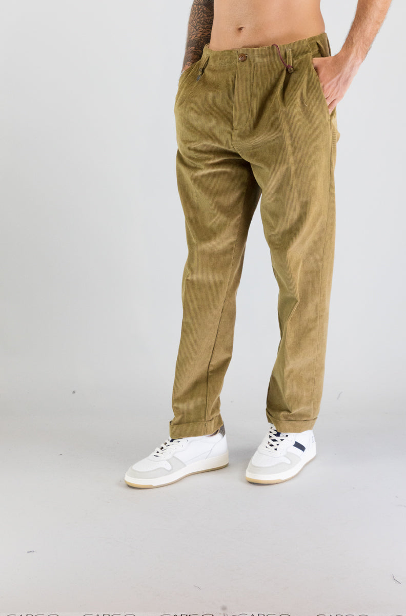 Pantalone Tela Cruda Camel da Uomo tc127p002co0554 uniform pleat
