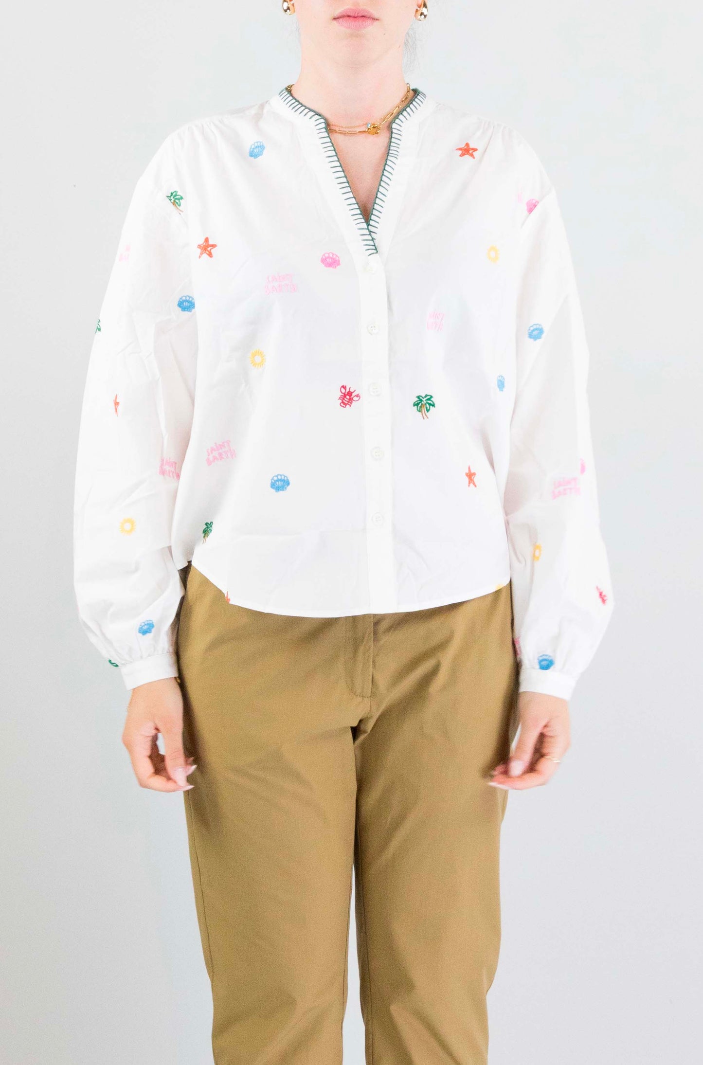 Camicia Mc2 Saint Barth Cotton Allover da Donna liona