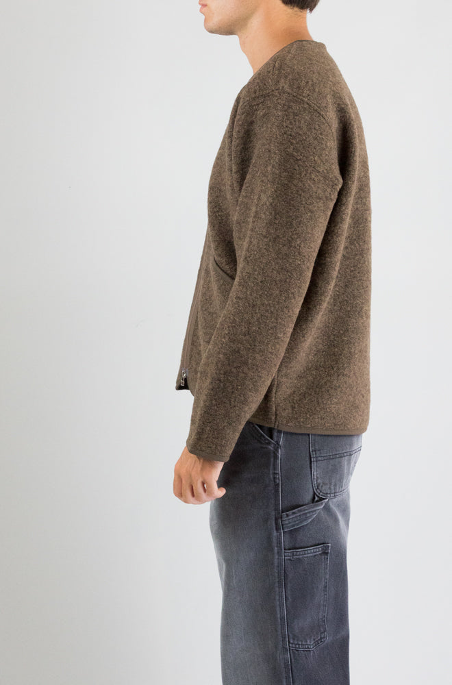 Giubbotto Universal Work Brown Marl da Uomo 35412 wool fleece zip liner