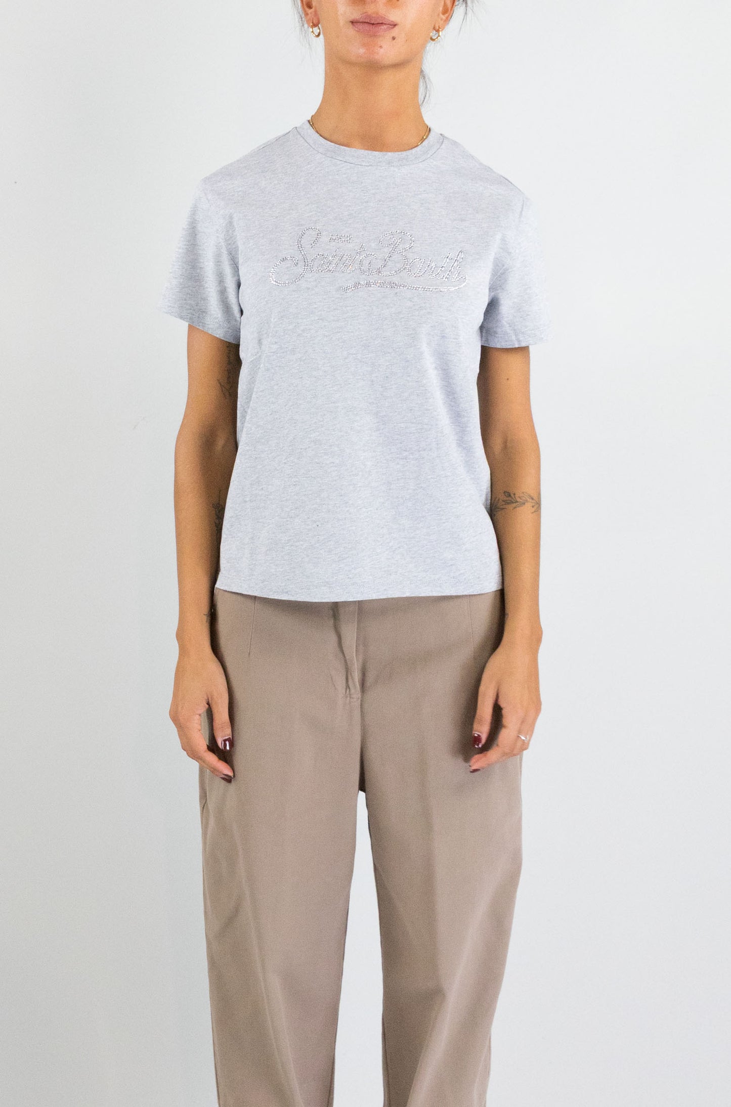 T-Shirt Mc2 Saint Barth 15ml Strass da Donna emilie w 02856i