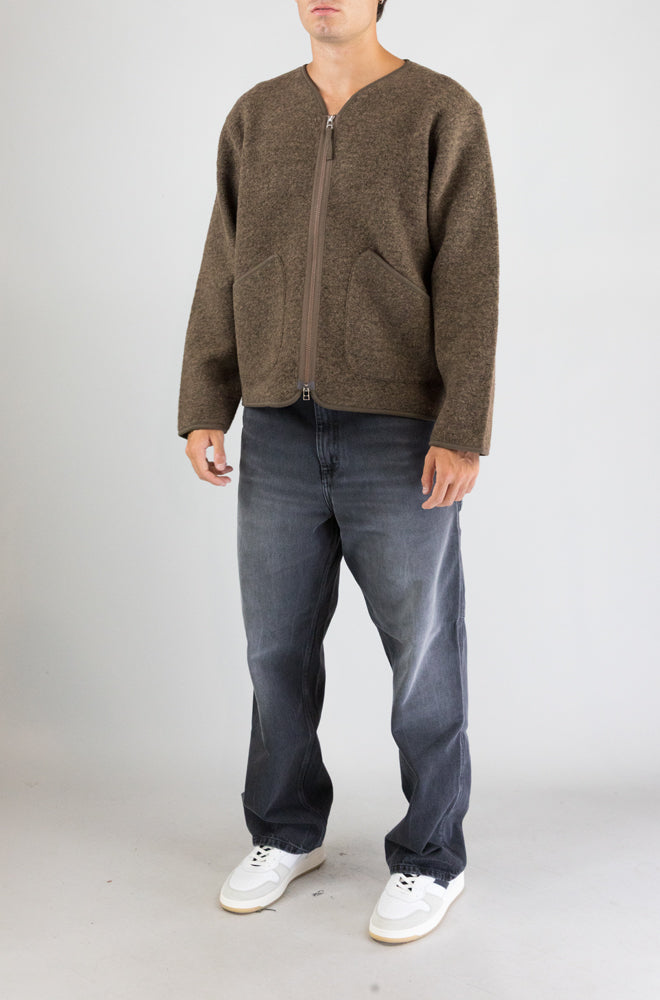 Giubbotto Universal Work Brown Marl da Uomo 35412 wool fleece zip liner