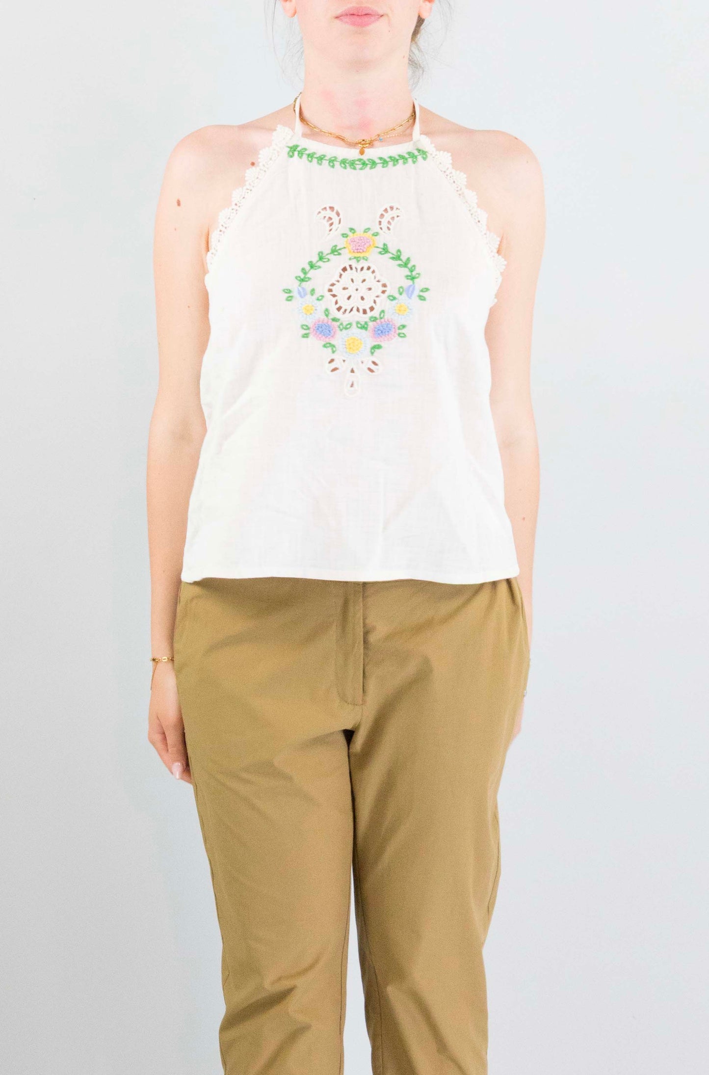 Top Louizon Ecru da Donna raidon