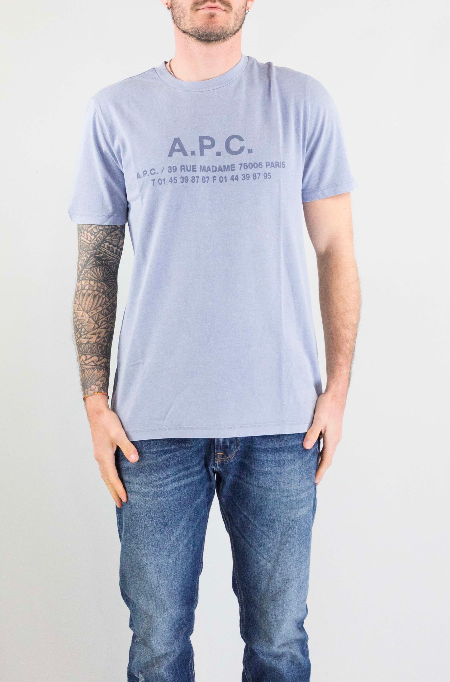 T-Shirt Apc Celeste da Uomo cohbs h26570
